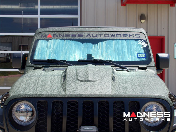Jeep Wrangler JL Sun Shade/ Reflector - Custom Auto Shade - 4 Door - w/ Brake Assist